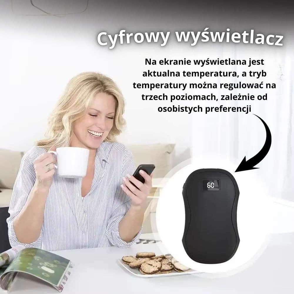 WarmCore Pro – Ciepło i Energia w Twoich Dłoniach! Dwustronny Ogrzewacz z Power Bankiem