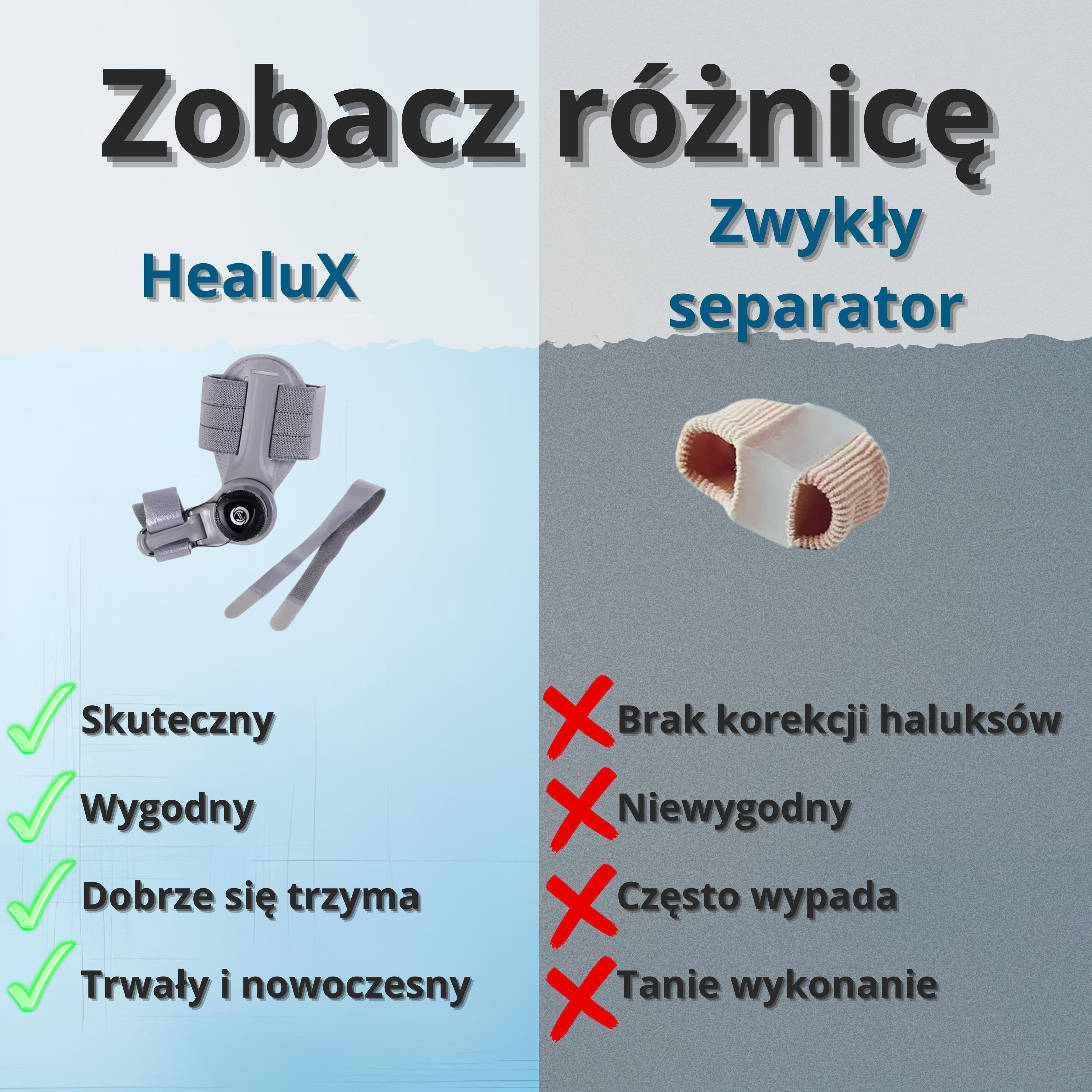 HealuX - Profesjonalny aparat medyczny usuwający haluksy raz na zawsze!  Pasuje na Lewą i Prawą stopę!